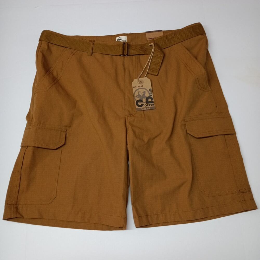 C‎ D Copper Denim Men's Belted Cargo Shorts Men's Size 44 Timber Rip Stop